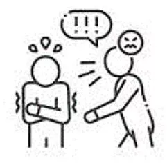 Intimidated - The action of intimidating someone, or the state of being intimidated. (धमकी) 