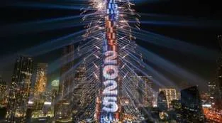 World begins welcoming 2025 with light shows  embraces and ice plunges