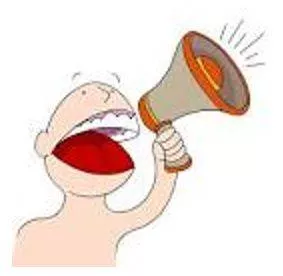 Blared - Make or cause to make a loud, harsh sound.