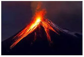 Erupted - Become active and eject lava, ash, and gases.