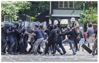 Insurgency - A person who rises in active revolt, typically against an established government or authority. (विद्रोही)