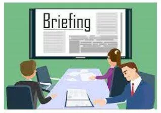 Brief - Instructions or information that you are given before something happens.