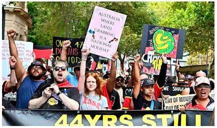 Thousands protest over treatment of indigenous people on australia day