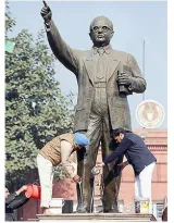 Bid to deface ambedkar statue  oppn  in punjab corners mann govt  over ‘poor’ law and order