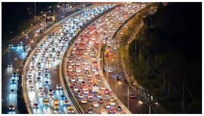Congested - A situation in which a place is too blocked or crowded, causing difficulties. (भीड़)