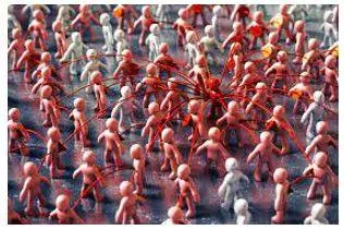 Spreading - Open out (something) so as to extend its surface area, width, or length. (प्रसार) 