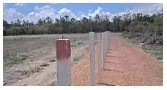 Demarcation - The action of fixing the boundary or limits of something. (सीमांकन) 