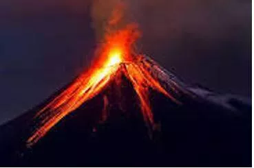 Erupted - Become active and eject lava, ash, and gases.