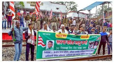 Tribal outfits demand separate religion column in census  stage protest in delhi
