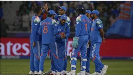 Champions trophy  varun chakravarthy takes 5 wickets as india defeat new zealand by 44 runs to set up semifinal date with australia