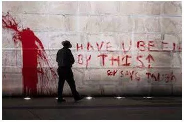 Vandalized - Deliberately destroy or damage (public or private property).