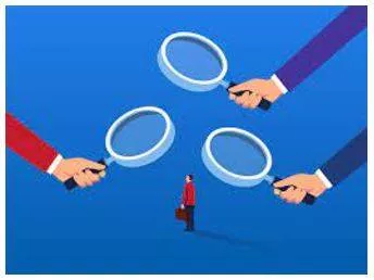 Scrutiny - Critical observation or examination. (जांच)