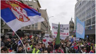 Serbia’s president apologises for calling state tv reporter an 'imbecile' over coverage of protests