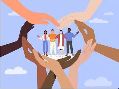 Solidarity - Agreement between and support for the members of a group, especially a political group (एकजुटता)