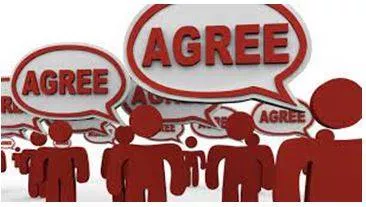 Consensus - Agreement among a group of people. (सर्वसम्मति) 