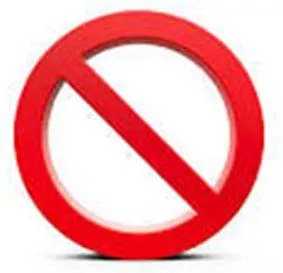 Prohibits - The action of forbidding something, especially by law. (निषेध) 