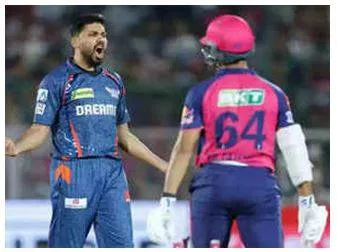 Avesh grabs three crucial wickets as lsg defeat rr by 2 runs in a thriller