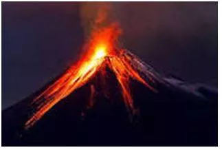 Erupted - Become active and eject lava, ash, and gases.