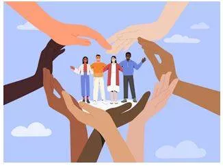 Solidarity - Agreement between and support for the members of a group, especially a political group (एकजुटता)