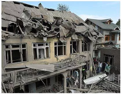 Houses of 6 militants razed in kashmir  hundreds detained
