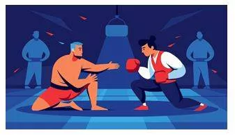 Spar - Engage in a practice fight or heated argument.