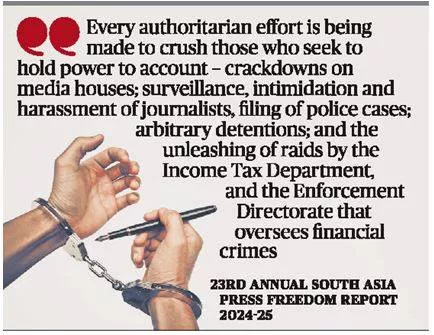 India a part of wider trend of eroding press freedom  report 