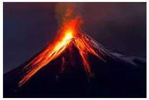 Erupted - Become active and eject lava, ash, and gases.