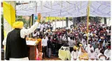 Amid water dispute between haryana and punjab  mann leads ‘victory rally’ in nangal