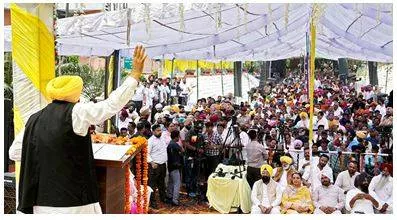 Amid water dispute between haryana and punjab  mann leads ‘victory rally’ in nangal
