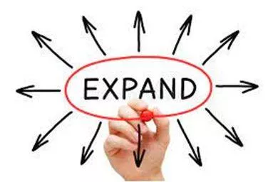 Expanded - To become or to make something bigger. (फैलना या फैलाना) 