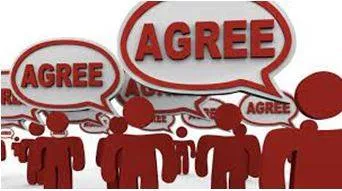 Consensus - Agreement among a group of people. (सर्वसम्मति) 