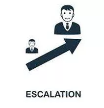 Escalate - A rapid increase (वृद्धि)