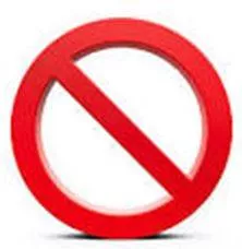 Prohibited - The action of forbidding something, especially by law. (निषेध) 