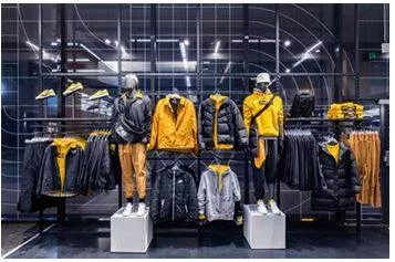 Apparel - Clothes of a particular type when they are being sold in a shop. (वस्त्र) 