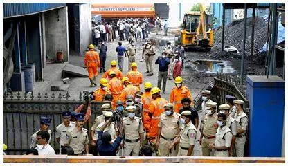 Pharma unit explosion  local people take charge of emergency response 