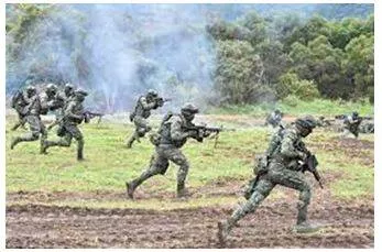 Invasion - An instance of invading a country or region with an armed force. (आक्रमण) 