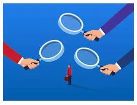 Scrutiny - Critical observation or examination. (जांच)