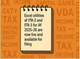Itr 2 and itr 3 excel utility released by income tax department  taxpayers with capital gains  crypto  other incomes can now file itr