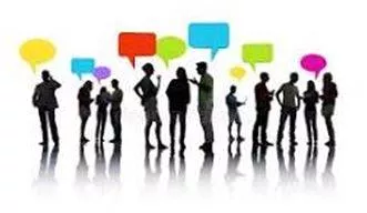 Interact - Act in such a way as to have an effect on each other. (बातचीत) 