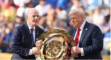 Donald trump gifted ‘real club world cup trophy’ as fifa decide to award replica to chelsea  ‘forever in oval office’