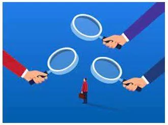 Scrutiny - Critical observation or examination. (जांच)