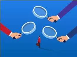 Scrutiny - Critical observation or examination. (जांच)