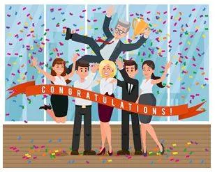 Felicitated - To praise someone and say that you approve of or are pleased about a special or unusual achievement.