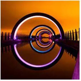 Reflected - Throw back (heat, light, or sound) without absorbing it. (प्रतिबिंबित)