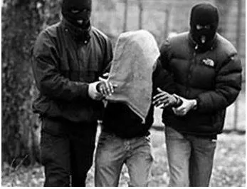 Abducted - The action of forcibly taking someone away against their will, typically to hold them captive. (अपहरण)