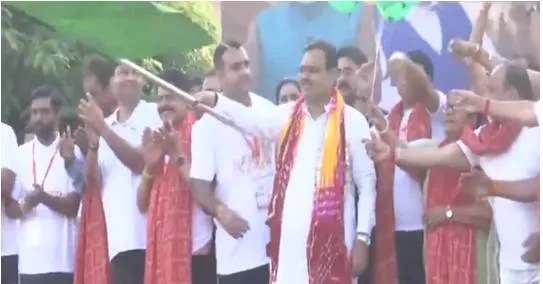 Rajasthan cm bhajanlal sharma flags off 'namo yuva run' in jaipur