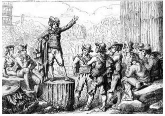 Harangue - A lengthy and aggressive speech; to lecture someone in an aggressive or critical manner.