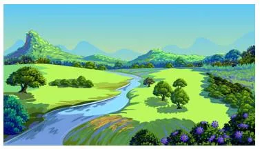 Verdant - (of countryside) green with grass or other rich vegetation; lush and fresh. (हराभरा / हरा-भरा)