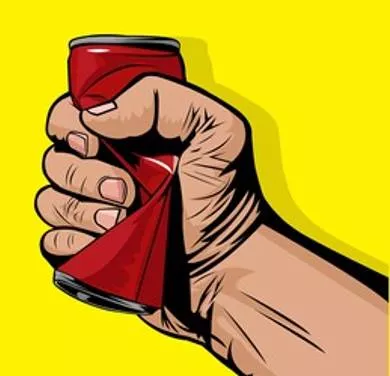 Pulverize - To crush or grind something into a fine powder or dust; to completely defeat or destroy. (पीस देना / चूर-चूर कर देना)