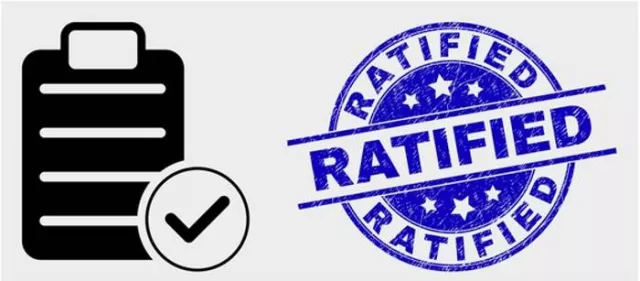 Ratify - Sign or give formal consent to (a treaty, contract, or agreement), making it officially valid. (???????? ????)